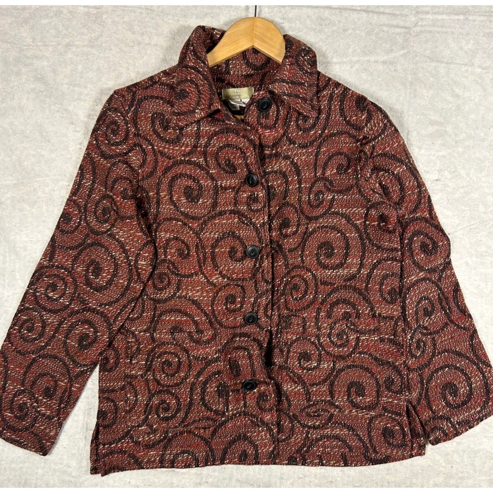 The Territory Ahead Women's Textured Swirl Print Blazer Jacket Size S